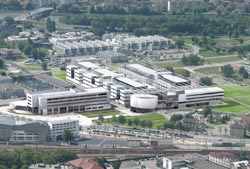 Photo en vue aérienne des futurs bâtiments de Minatec